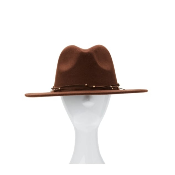 Felt Fedora with Beaded Trim - Picture 3 of 3